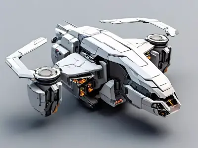 SciFi VTOL Dropship Transport Low-poly 3D model