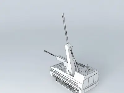 artillery gun system model 3D model