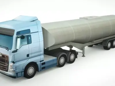 semi-truck 694 Low-poly 3D model