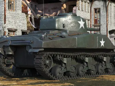 M4 Sherman Combat Tank on Battlefield 3D model