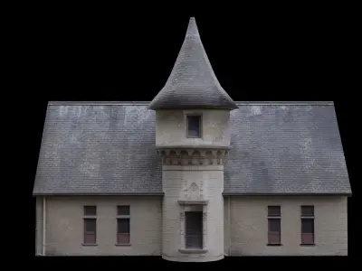Castle church Low-poly 3D model