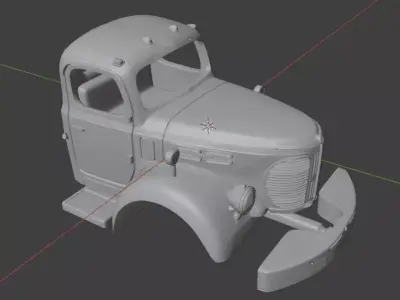 1940 Reo Gold Comet truck cab 3D print model