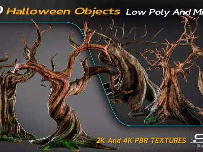 Halloween Bundle Low-poly 3D model