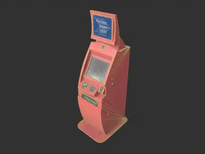 Ticket Machine Terminal Low-poly 3D model