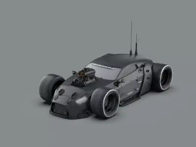 Night City Vehicle Hot Rod Free 3D model
