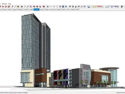 Sketchup Commercial Office Complex 247 3D model
