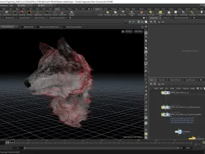 Lobo con piel realista  Low-poly 3D model