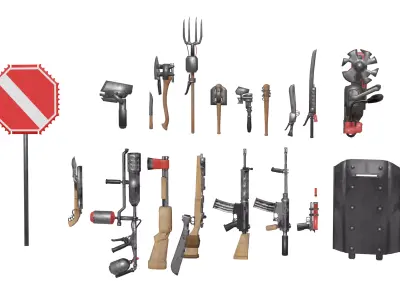 Crafting Weapons 3d model Low-poly 3D model