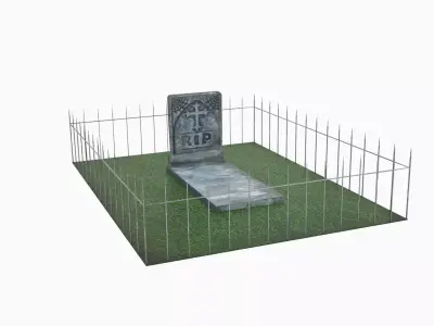 Grave - Cemetery Low-poly 3D model