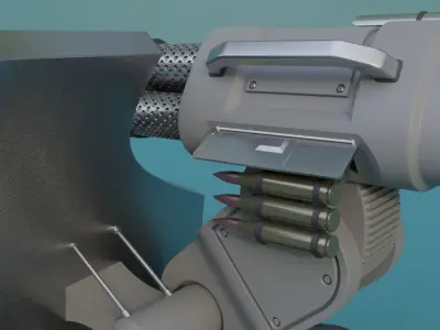 3D model turret machine gun 3D model