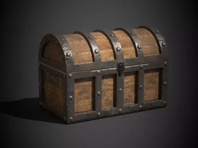 Treasure Chest Low-poly 3D model