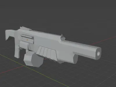 Toon shaded Gun 3D model