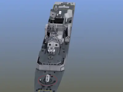 Halifax Frigate Low-poly 3D model