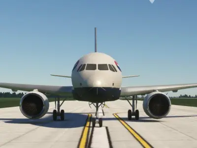 Airbus A320 Neo British Airways Low-poly 3D model