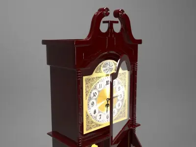 Grandfather clock Low-poly 3D model
