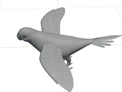 African Grey Parrot Low-poly 3D model