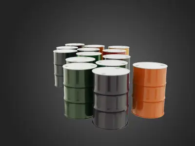 Barrels group of oil 3D model