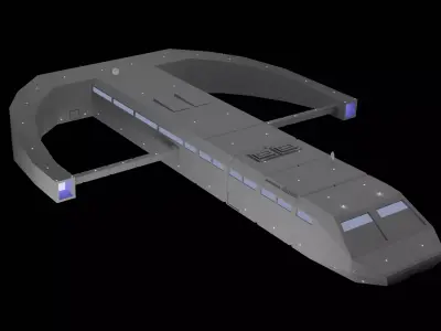 Spaceship futuristic train Low-poly 3D model