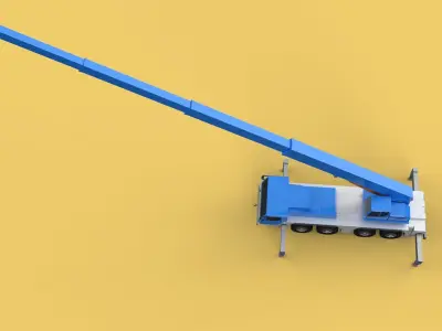 EXTENDED TELESCOPIC BOOM LONG REACH MOBILE CRANE CRAWLER TRUCK 3D model