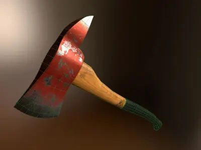 Fire Axe Low poly Low-poly 3D model