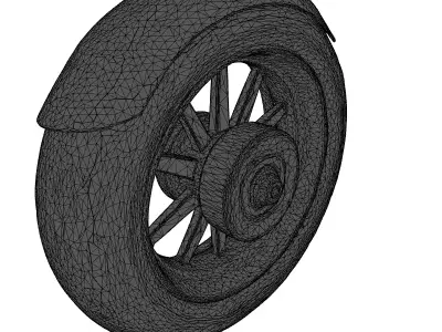 Sport Motorcycle Wheel with Fender 3D model