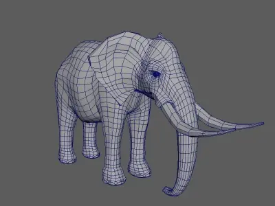 Elephant model 3D Low-poly 3D model