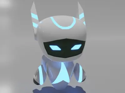 Futuristic robot 3D model  Low-poly 3D model