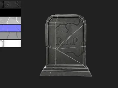Gravestone Low-poly 3D model