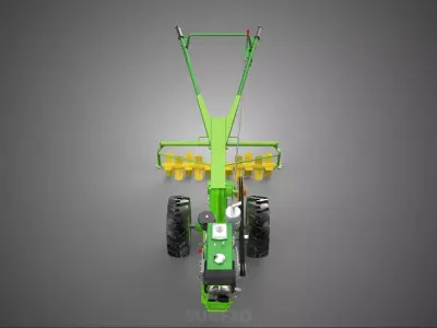 WALK BEHIND TRACTOR POWER TILLER HAND WALKING ROTARY ROTAVATOR 3D model