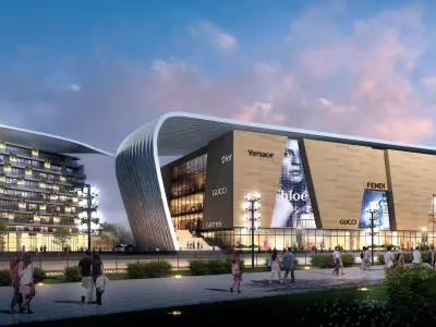 3Dmax fashion city commercial square building 64 3D model