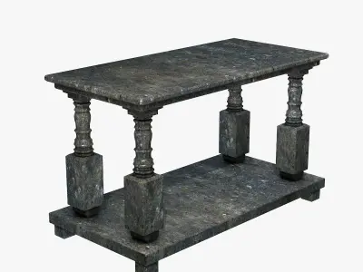 Ancient Black Stone Table Low-poly 3D model
