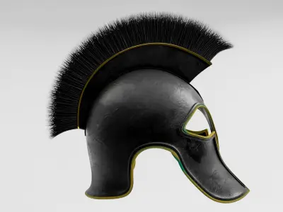 Spartan Helmet with oxidized bronze 3D model