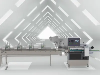 Automatic card issuing and packing machine 3D model