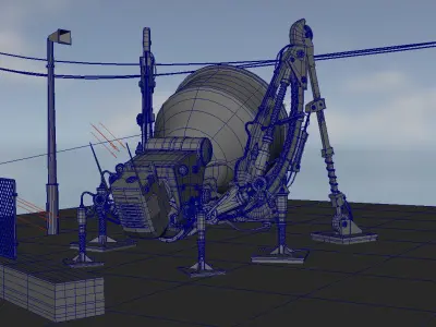 design machine Low-poly 3D model