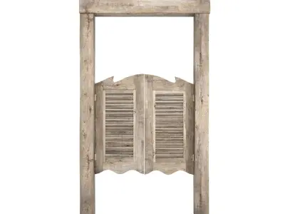 Old Wood Saloon Door 3D model