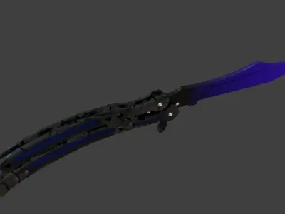I made a butterfly knife from a cs go game I made a skin myself  Low-poly 3D model
