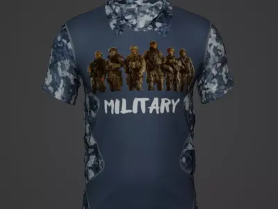 Military Soldier Clothing T-shirt Low-poly 3D model 12