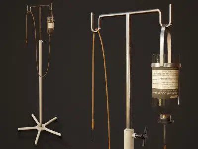 Hospital Drip Stand - PBR Game Ready Low-poly 3D model