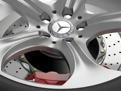 Mercedes Benz S 400 hybrid wheel 3D model