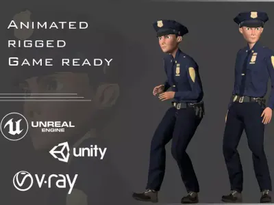 Policeman Character - William Low-poly 3D model