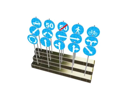 Road sign Low-poly 3D model buy