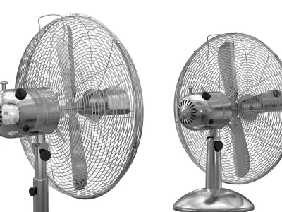 Pedestal Fan and Table fan 3D model