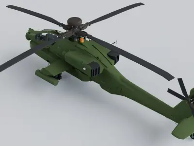 Apache Longbow Helicopter Military Vehicle Low-poly 3D model
