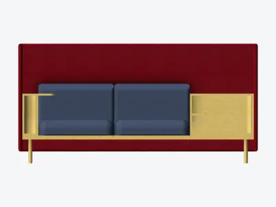 Sofa - Contemporary - Flame - Corner Shelf - Right Work Shelf Low-poly 3D model