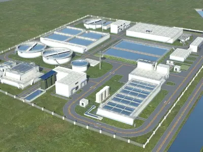 Sewage Water Treatment Station 3D model