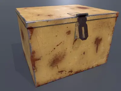 Metal Box Low-Poly Gameready PBR model Low-poly 3D model
