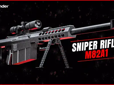 M82A1 SNIPER RIFLE LOW POLY Low-poly 3D model