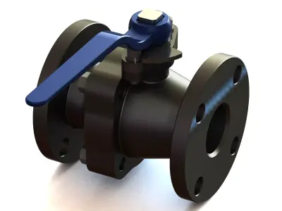 Flanged Ball Valve Assembly Free 3D model