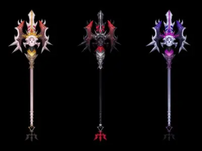 Corrupted Holy Spear Low-poly 3D model