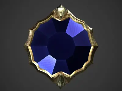 Fantasy Crystal Shield Low-poly 3D model